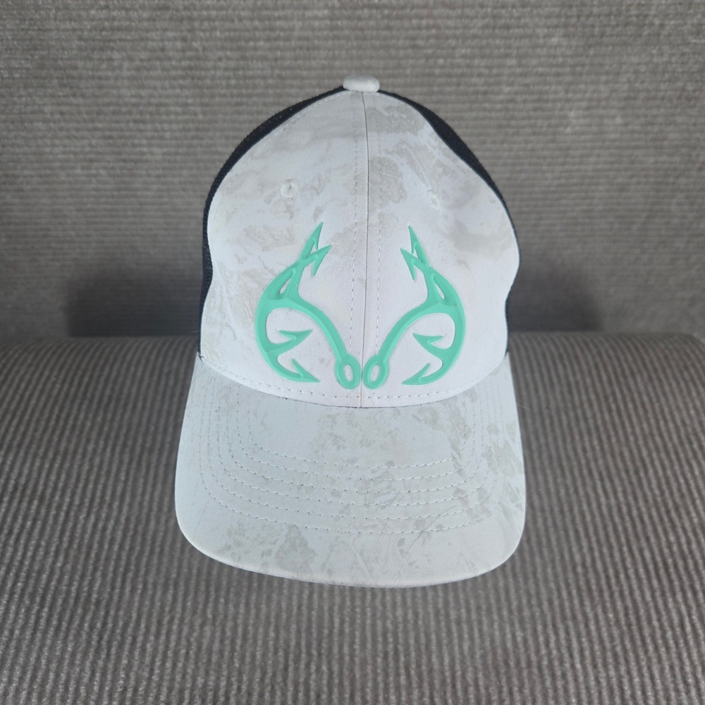 Realtree Mens OSFM White Camo‎ Mint Fish Hook Snapback Trucker Hat